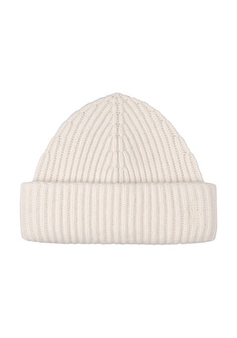 White Wool and Cashmere Beanie with Embroidered Pony RALPH LAUREN | 455-954337001