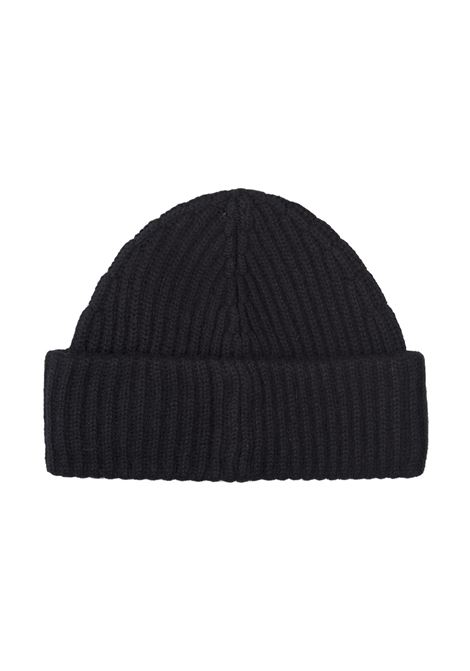 Black Wool and Cashmere Beanie with Embroidered Pony RALPH LAUREN | 455-954337003