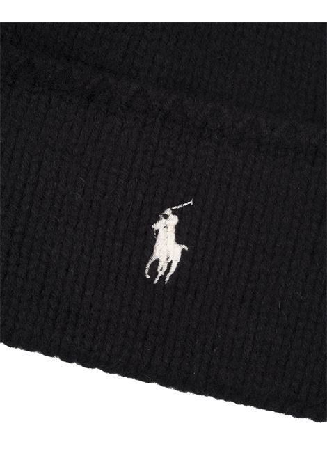 Polo Pony Beanie In Black Wool RALPH LAUREN | 455-954355007