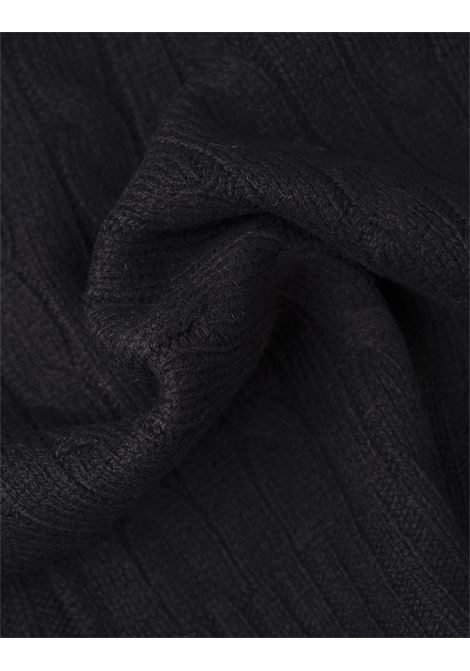 Black Cable-Knit Wool-Cashmere Scarf RALPH LAUREN | 455-956296001