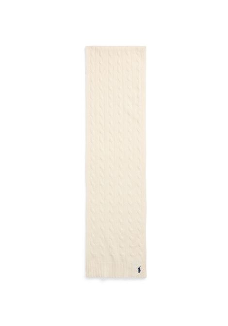 White Cable-Knit Wool-Cashmere Scarf RALPH LAUREN | 455-956296002