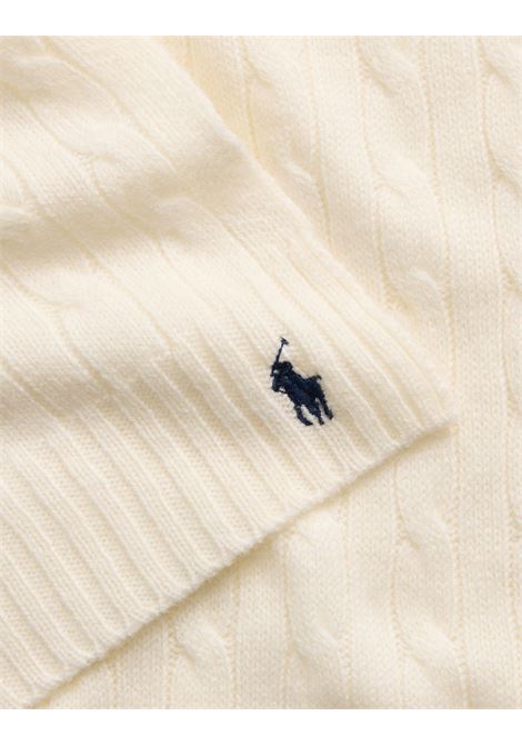 Sciarpa In Lana e Cashmere a Trecce Bianca RALPH LAUREN | 455-956296002