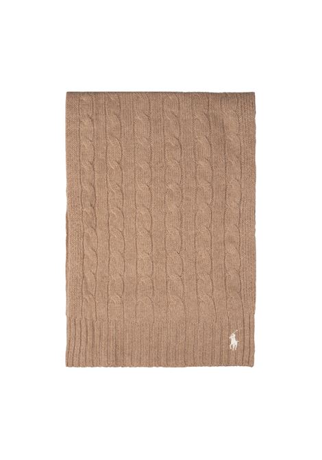 Beige Cable-Knit Wool-Cashmere Scarf RALPH LAUREN | 455-956296003