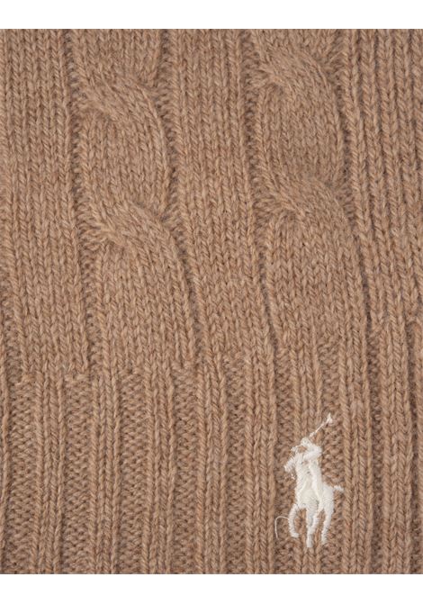 Beige Cable-Knit Wool-Cashmere Scarf RALPH LAUREN | 455-956296003