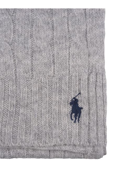 Grey Cable-Knit Wool-Cashmere Scarf RALPH LAUREN | 455-956296004