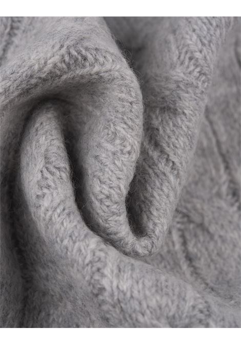 Grey Cable-Knit Wool-Cashmere Scarf RALPH LAUREN | 455-956296004