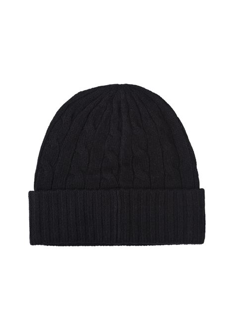 Beanie In Lana e Cashmere a Trecce Nero RALPH LAUREN | 455-956315001