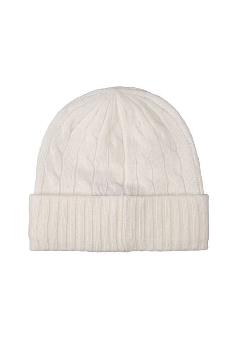 Beanie In Lana e Cashmere a Trecce Bianco RALPH LAUREN | 455-956315002