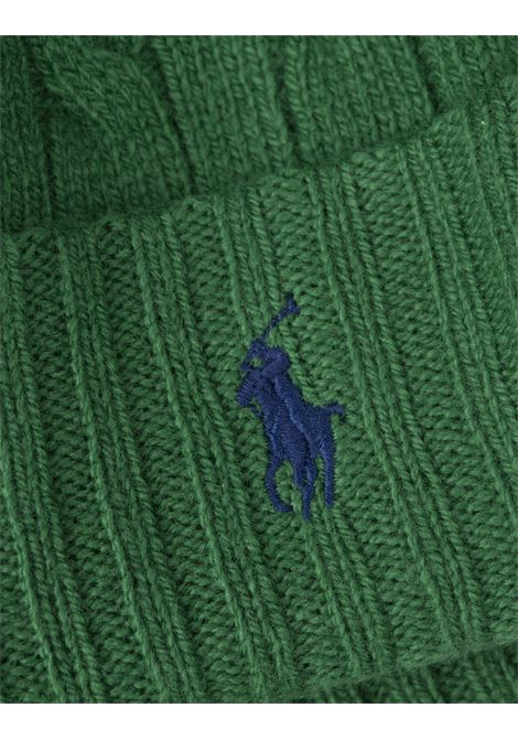 Beanie In Lana e Cashmere a Trecce Verde RALPH LAUREN | 455-956315007