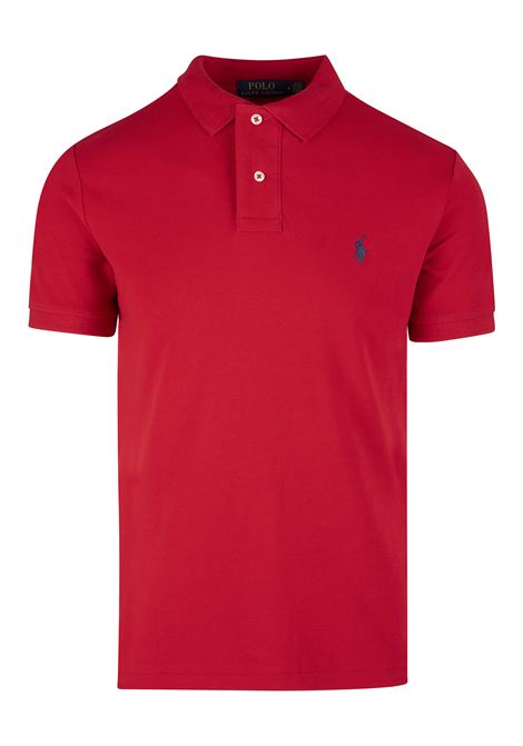 RALPH LAUREN Polo In Piquet Slim-Fit Rossa - RALPH LAUREN