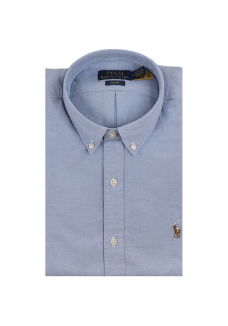 RALPH LAUREN Camicia Slim Fit Azzurra Con Pony - RALPH LAUREN