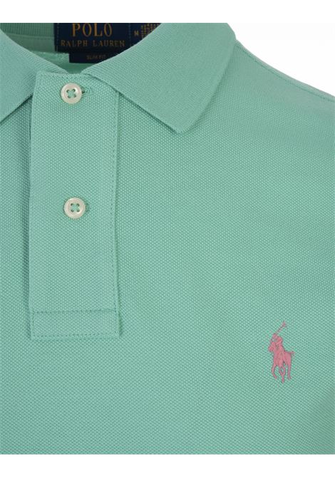 Polo in Piquet Slim-Fit Verde Tramonto e Rosa RALPH LAUREN | 710-795080020