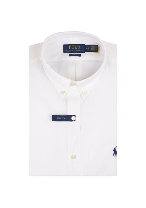 RALPH LAUREN Camicia Slim Fit In Cotone Stretch Bianco - RALPH LAUREN