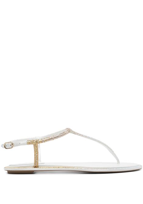 Ivory Diana Sandal With Gold And Silver Crystals 10 RENE CAOVILLA | C12111-010-R0011122
