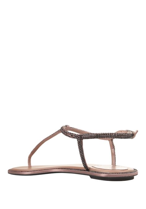 Powder Pink Diana Low Jewel Sandals RENE' CAOVILLA | C12111-010-R001Y231