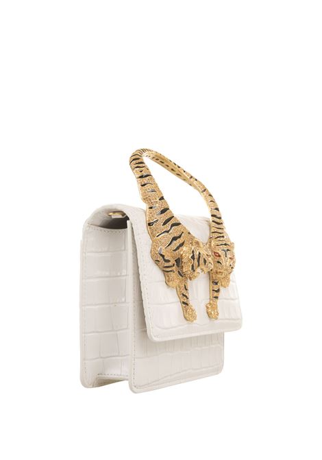 White Medium Roar Shoulder Bag With Jewelled Tigers ROBERTO CAVALLI | SKB023-PZ97500533
