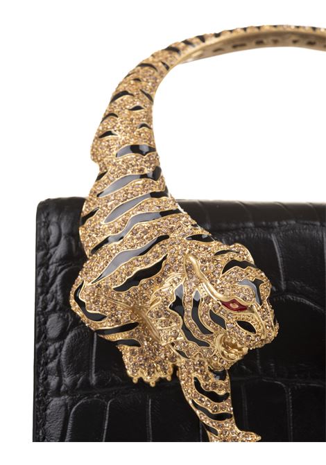 Black Small Roar Shoulder Bag With Jewelled Tigers ROBERTO CAVALLI | SKB025-PZ97505051