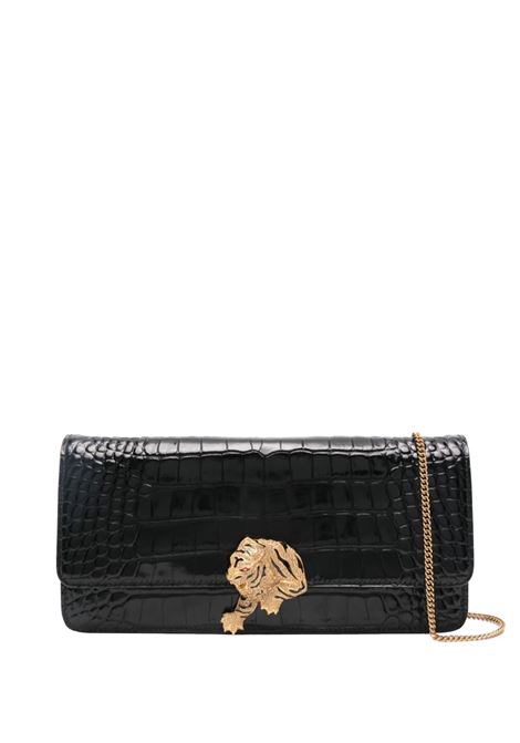 ROBERTO CAVALLI Borsa a Tracolla In Pelle Goffrata Coccodrillo Con Tigre Gioiello - ROBERTO CAVALLI