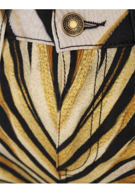 Shorts In Cotone Con Stampa Ray Of Gold ROBERTO CAVALLI | TKJ204-DAM3301080
