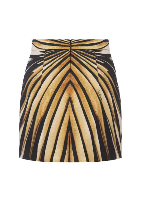 Ray Of Gold Print Silk Mini Skirt ROBERTO CAVALLI | TKJ302-DAM3301080