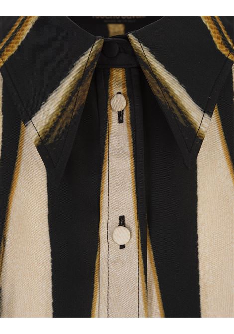Ray Of Gold Printed Silk Shirt Dress ROBERTO CAVALLI | TKT110-4QM3301080