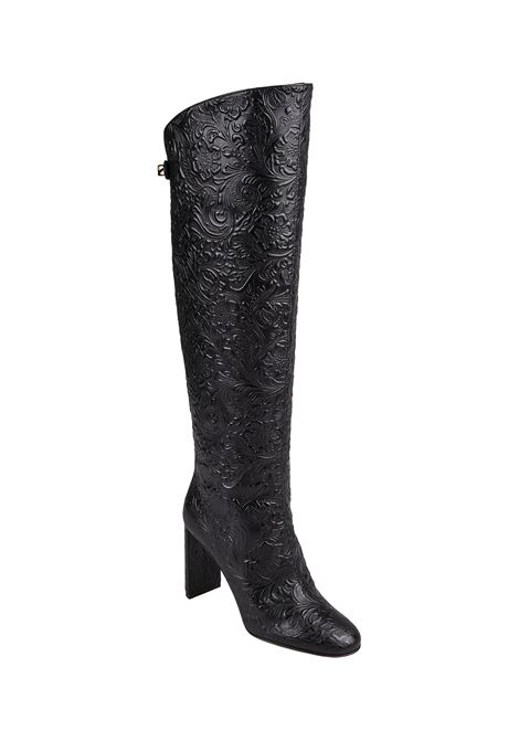 Adriana Borgia Boots In Black Pecan Leather SKORPIOS | ADRIANA BORGIABLACK