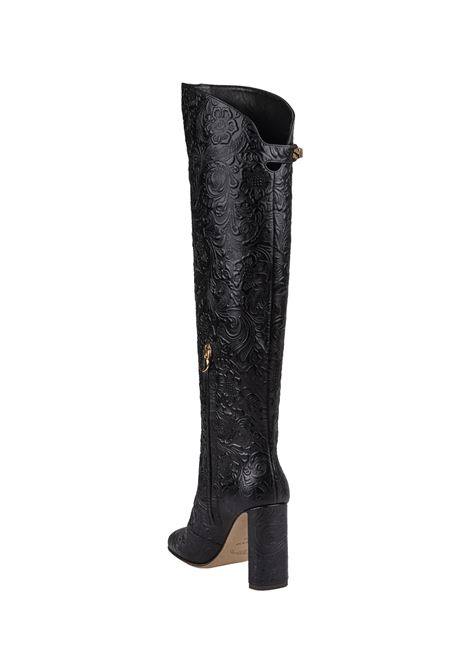 Adriana Borgia Boots In Black Pecan Leather SKORPIOS | ADRIANA BORGIABLACK