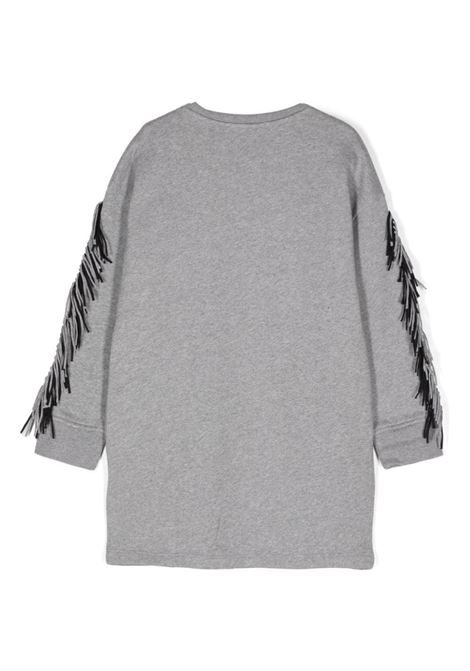 Grey Dress with Fringes and Star Graphics STELLA MCCARTNEY KIDS | TV1D90-Z0453809