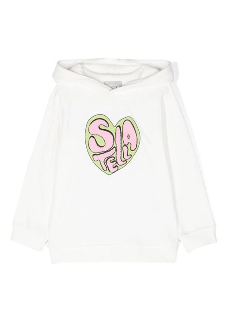 Felpa con Cappuccio Bianca con Grafica Stella Applicata STELLA MCCARTNEY KIDS | TV4000-Z0453101