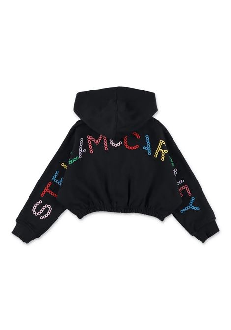 Black Zip-Up Hoodie With Multicoloured Logo STELLA MCCARTNEY KIDS | TV4C90-Z0453930