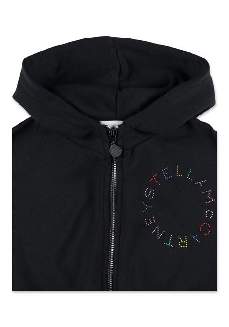 Black Zip-Up Hoodie With Multicoloured Logo STELLA MCCARTNEY KIDS | TV4C90-Z0453930