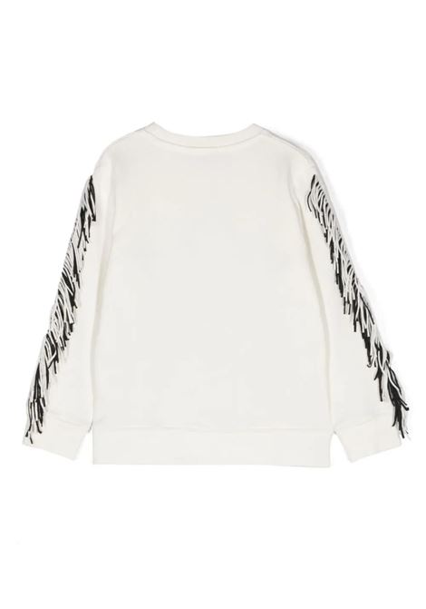 White Sweatshirt with Fringe and Star Graphic STELLA MCCARTNEY KIDS | TV4D00-Z0453101