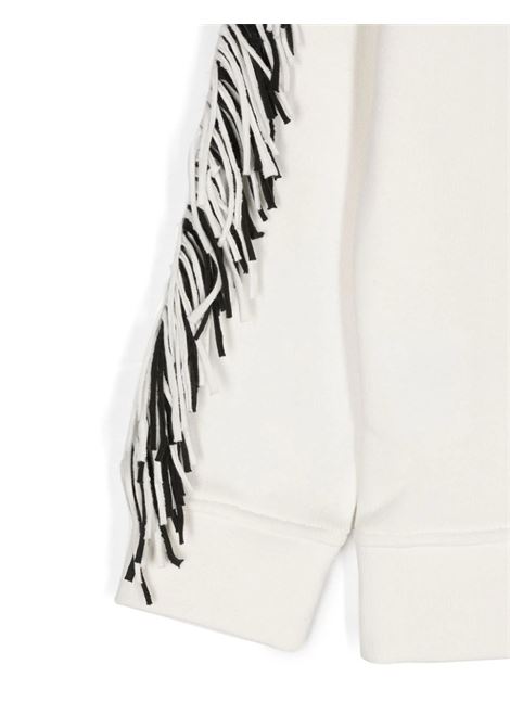 White Sweatshirt with Fringe and Star Graphic STELLA MCCARTNEY KIDS | TV4D00-Z0453101