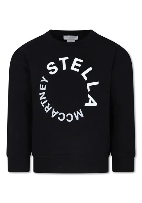 Black Sweatshirt with Graphic Logo STELLA MCCARTNEY KIDS | TV4P50-Z0453930