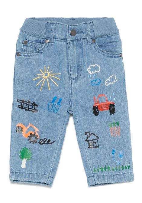 Jeans Blu Con Vita Elasticizzata e Stampa Grafica STELLA MCCARTNEY KIDS | TV6550-Z0522666