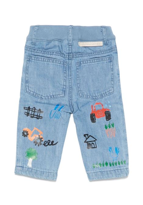 Blue Jeans With Stretch Waist and Graphic Print STELLA MCCARTNEY KIDS | TV6550-Z0522666