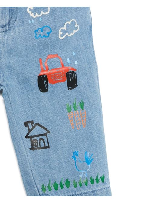 Jeans Blu Con Vita Elasticizzata e Stampa Grafica STELLA MCCARTNEY KIDS | TV6550-Z0522666