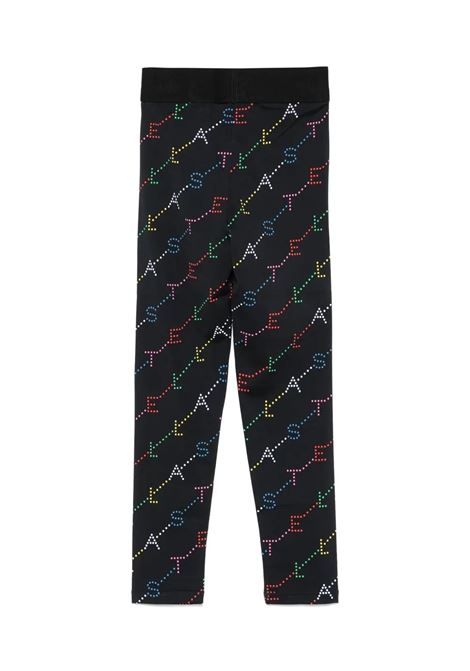 Black Leggings With All-Over Multicoloured Logo STELLA MCCARTNEY KIDS | TV6C30-Z0409101