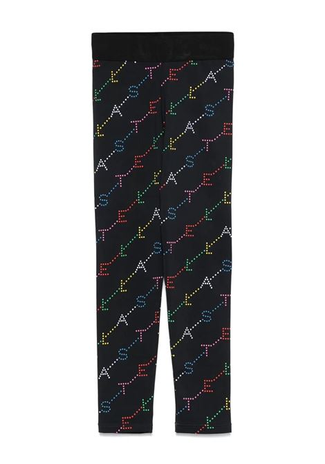 Black Leggings With All-Over Multicoloured Logo STELLA MCCARTNEY KIDS | TV6C30-Z0409101