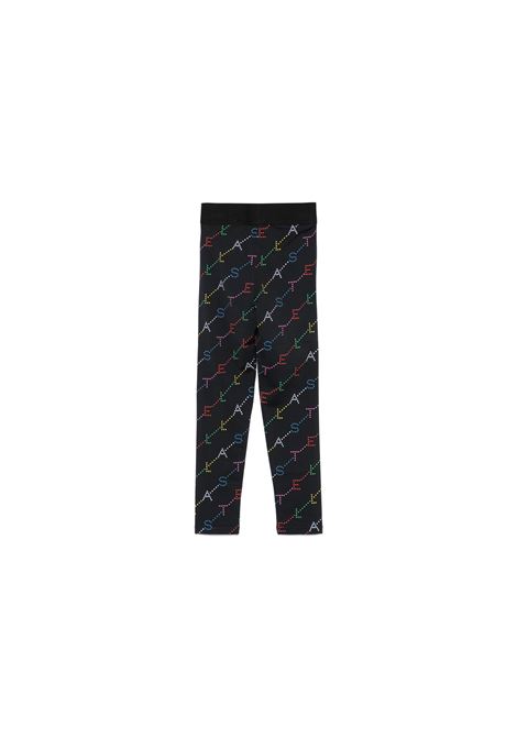 Black Leggings With All-Over Multicoloured Logo STELLA MCCARTNEY KIDS | TV6C90-Z2027930MC