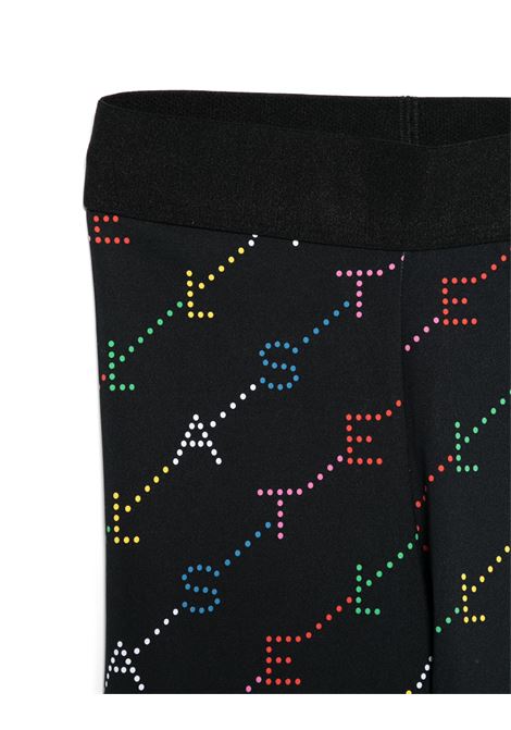 Black Leggings With All-Over Multicoloured Logo STELLA MCCARTNEY KIDS | TV6C90-Z2027930MC