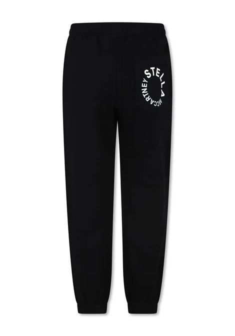 STELLA MCCARTNEY KIDS Joggers Neri Con Logo Grafico Bianco - STELLA MCCARTNEY KIDS