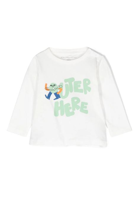 White T-Shirt With Graphic Print STELLA MCCARTNEY KIDS | TV8510-Z0434101