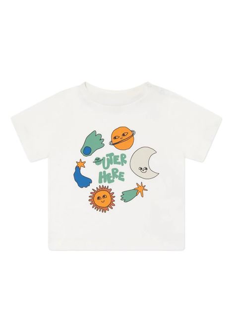 White T-Shirt with Space Graphic STELLA MCCARTNEY KIDS | TV8531-Z0434101