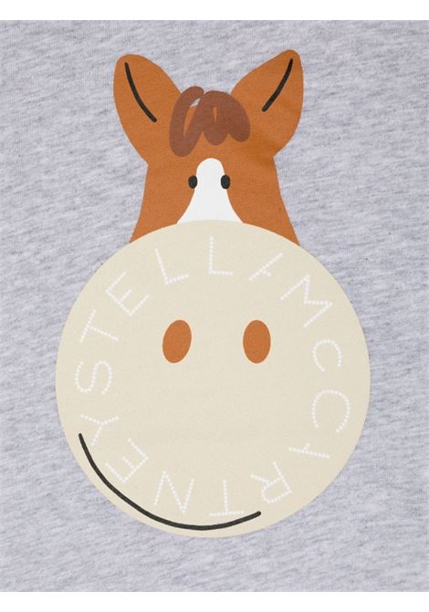 Grey T-Shirt With Horse Graphic STELLA MCCARTNEY KIDS | TV8580-Z0434807