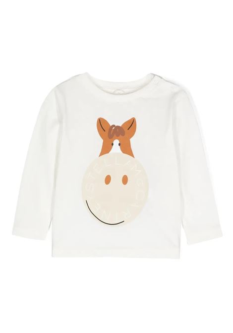 White T-Shirt With Horse Graphic STELLA MCCARTNEY KIDS | TV8610-Z0434101