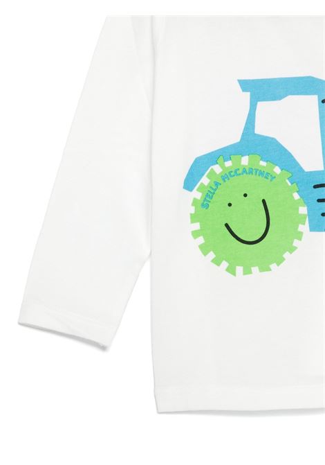 White T-Shirt with Agricultural Graphic Print STELLA MCCARTNEY KIDS | TV8670-Z0434186