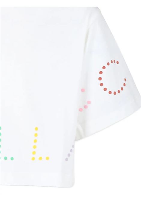 White Cropped T-Shirt With Multicoloured Logo STELLA MCCARTNEY KIDS | TV8C51-Z0434101