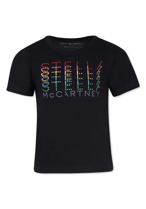 Black T-Shirt With Multicoloured Logo Graphic STELLA MCCARTNEY KIDS | TV8C81-Z0434930