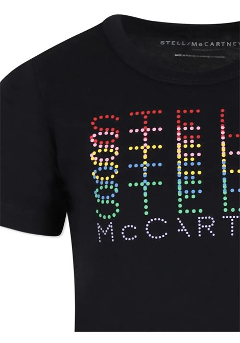 T-Shirt Nera Con Logo Grafico Multicolore STELLA MCCARTNEY KIDS | TV8C81-Z0434930